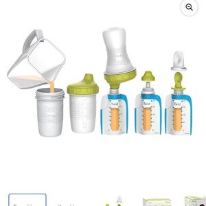 Kiinde Foodi system and 4 bottles holders with nipples interchangeable
